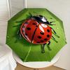 1pc ladybug leaf Automatic Open/Close Umbrella with Windproof, 8-Rib Sturdy Canopy, Durable Ribs, Fashionable Design1135A