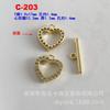 Copper Plated 14K Gold Inlaid Stone Heart & Clover OT Clasp Connector for DIY Accessories