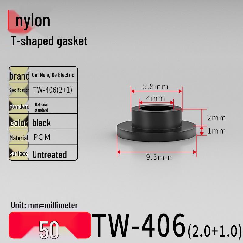 T-förmiger Nylon-Kunststoff-Dichtungsring und Schraubwellenhülse (Für dich: M2-M35)