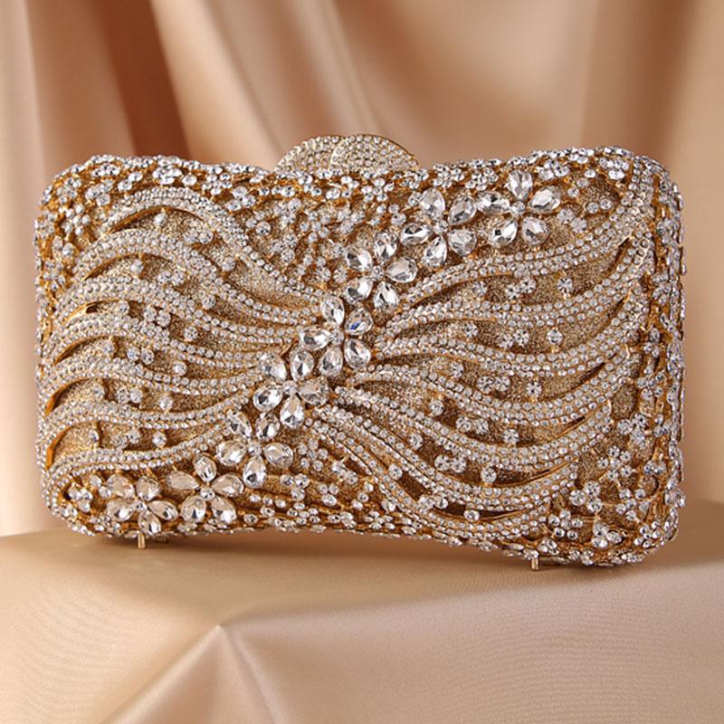 Rhinestone Evening Clutch Purse White/Green Luxury Women’s Diamond Crystal Bags Clutches Lady Banquet Party Stones Handbag
