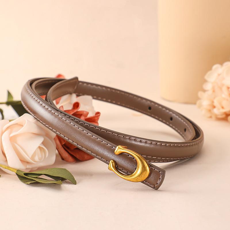 Luxury Brand Leather Belt for Women Designer Alloy Buckle Waist Strap Female Jeans Trouser Dress Waistband