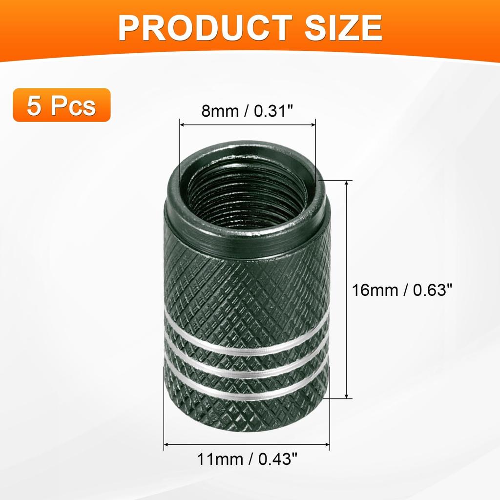 PATIKIL Tire Valve Cap, Set of 5, Inner Diameter 8mm,