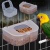 Bird Food Box Plastic Transparent Anti-Spill Parrot Feeder Hanging Parrot Spill Proof Food Box Bird Universal Feeding Boxs