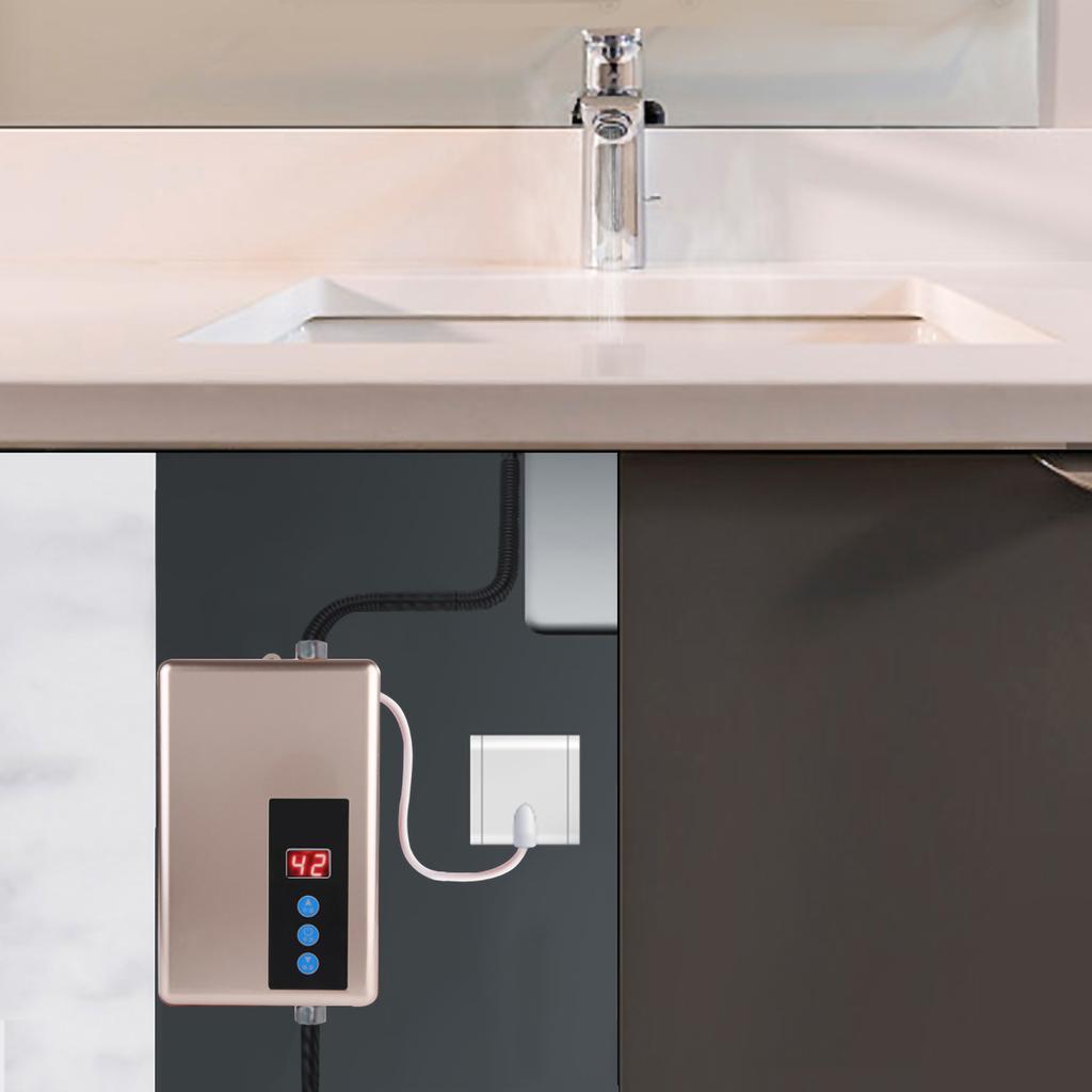 Mini aquecedor de água elétrico instantâneo 220V 5,5KW, sistema de água quente para chuveiro sem tanque, aquecedor de água para cozinha, sistema de água quente 220V