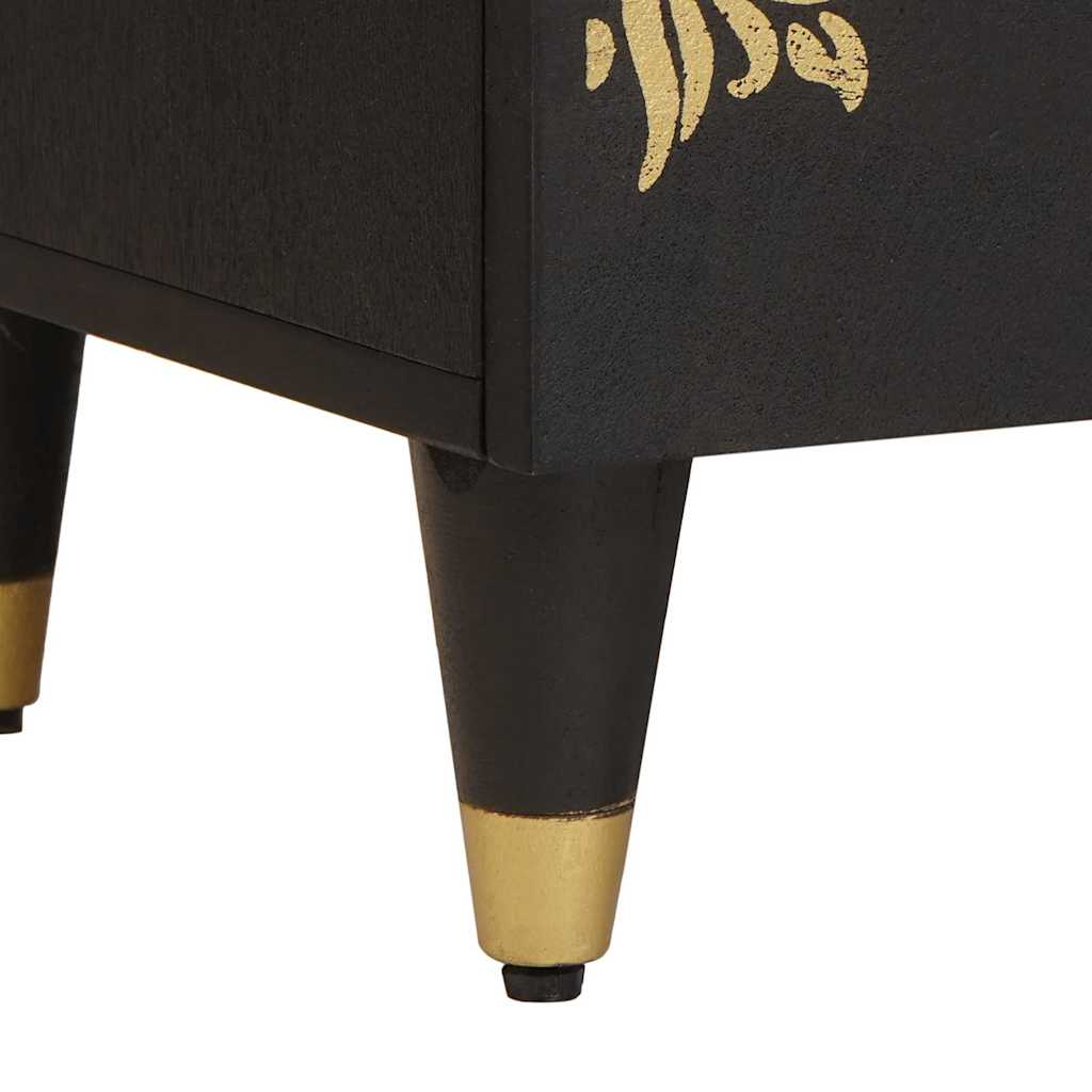 Nightstand Black 40 x 33 x 46 cm Solid Mango Wood
