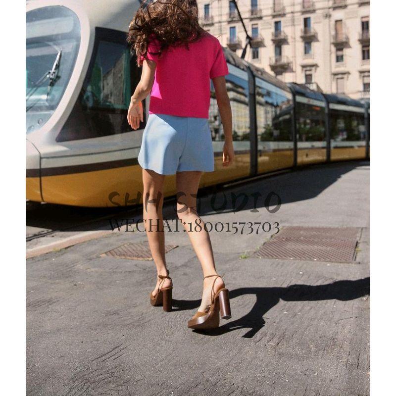 Spring New French style Graceful round Neck Stickers Pocket Decoration Breasted Design Short sleeve Knitted Outerwear 6427031