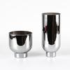 Electroplated Silver Glass Flower Vase - Modern Minimalist Tabletop Decoration for Living Room & Showroom.
