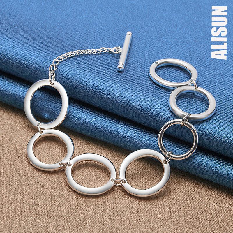 925 Sterlingsilber Rundes O-Ring Armband, Modischer Hochzeitsschmuck
