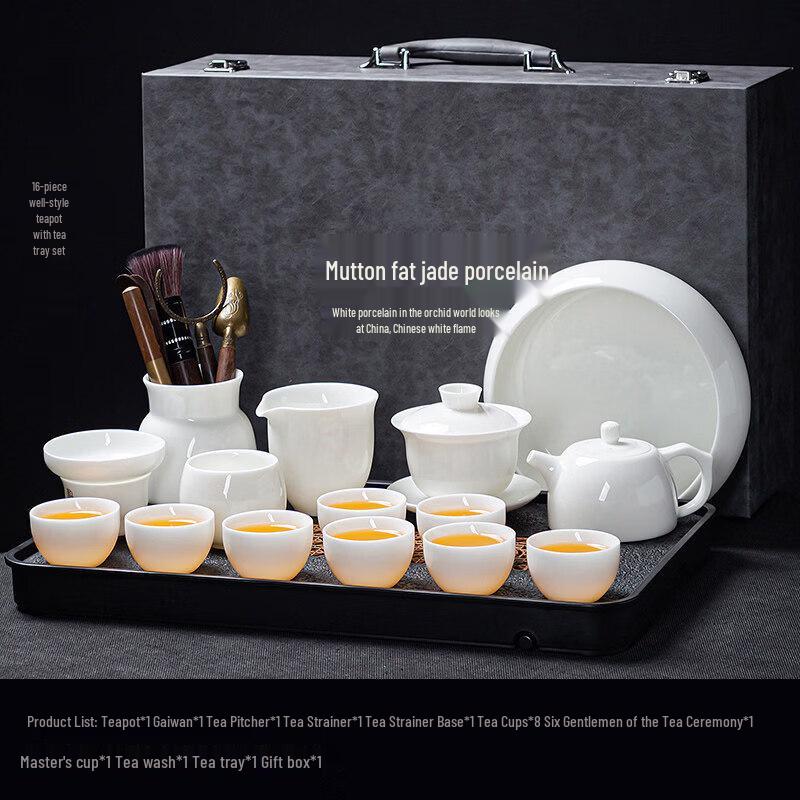 Dehua White Jade Porcelain Kung Fu Tea Set