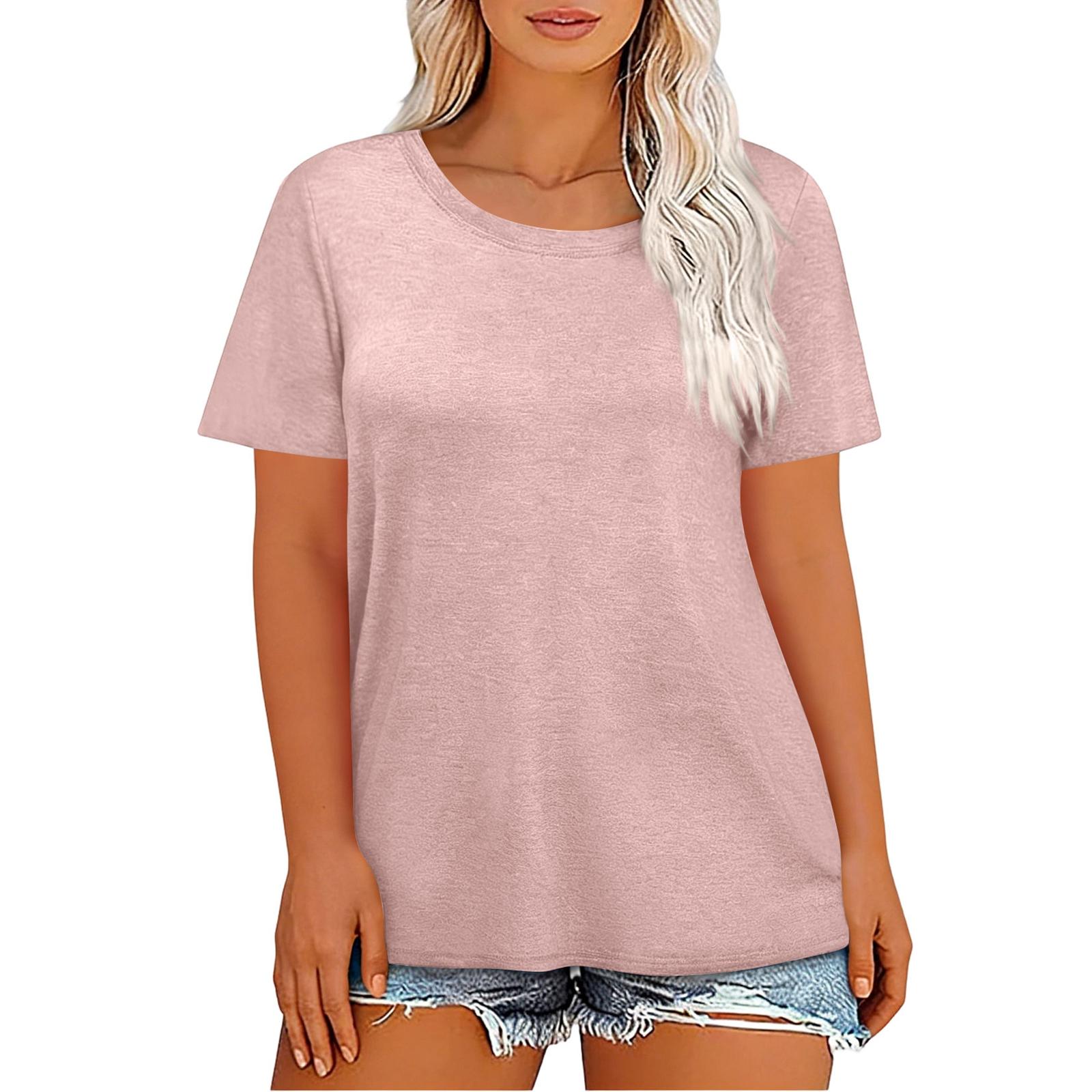 Women s Plus-Size Fashionable Casual Loose-Fit Short-Sleeve Top XXL