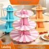 Three-Tier Hot Stamping Paper Cake and Dessert Stand for Birthday Parties