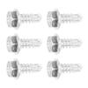 250PCS Self Drilling Screw Carbon Steel White Zinc Drill Screw M4.8x13mm for Metal Wood Plastic Hex Washer Head