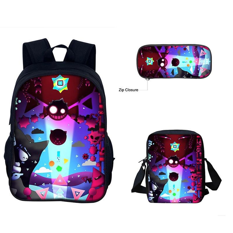 Just Shapes&Beats Kids Backpack Set 3-Piece for School Students Lightweight Ergonomic Large Capacity Fun Pattern