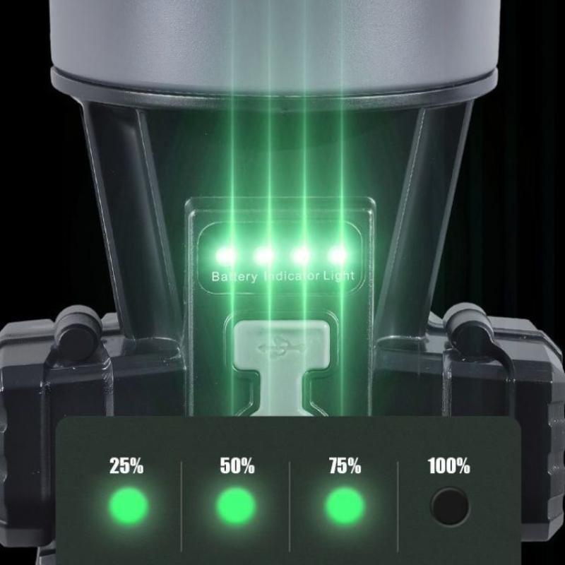 Large Capacity Solar Charging, Ultra Long Battery Life, Strong Light Battery Display, Multifunctional Headlight Type-C Solar Rechargeable