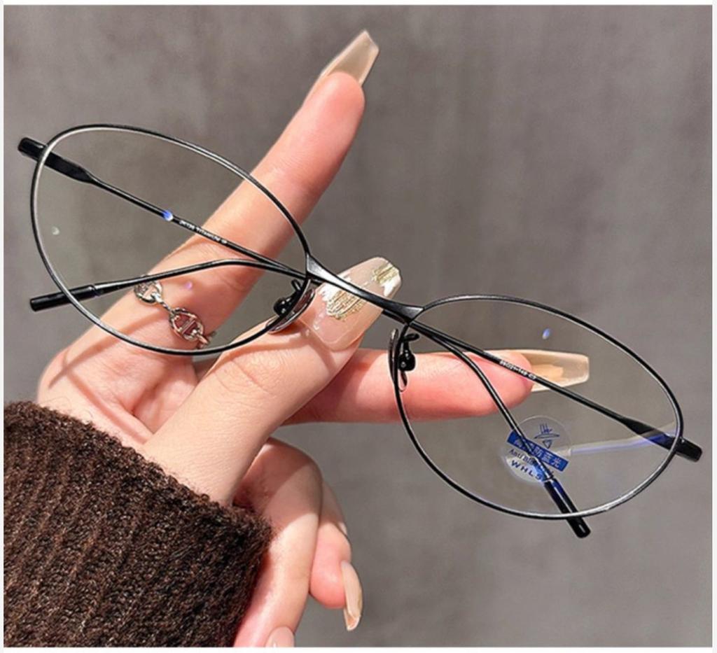 Myopia Glasses Retro Flat Glasses Black Frame Anti-blue Glasses