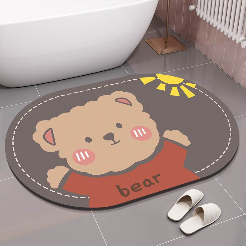 Bathroom diatom mud floor mat absorbent cushion toilet toilet floor mat non-slip toilet quick drying small carpet household