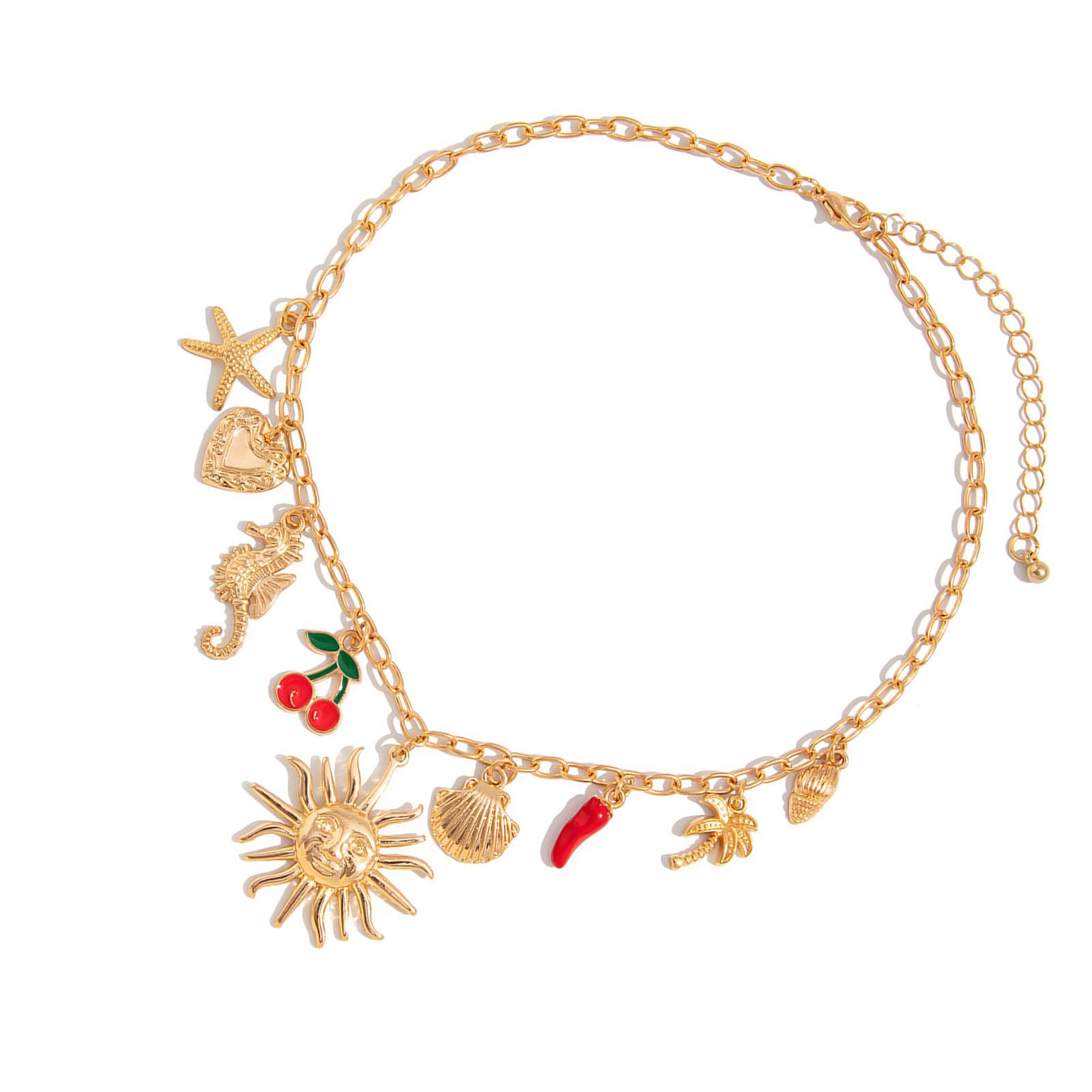 

Ожерелье-подвеска из крупных ракушек и морской звезды в океанском стиле, летние пляжные украшения, подарок, элегантная цепочка для ключиц для женщин A