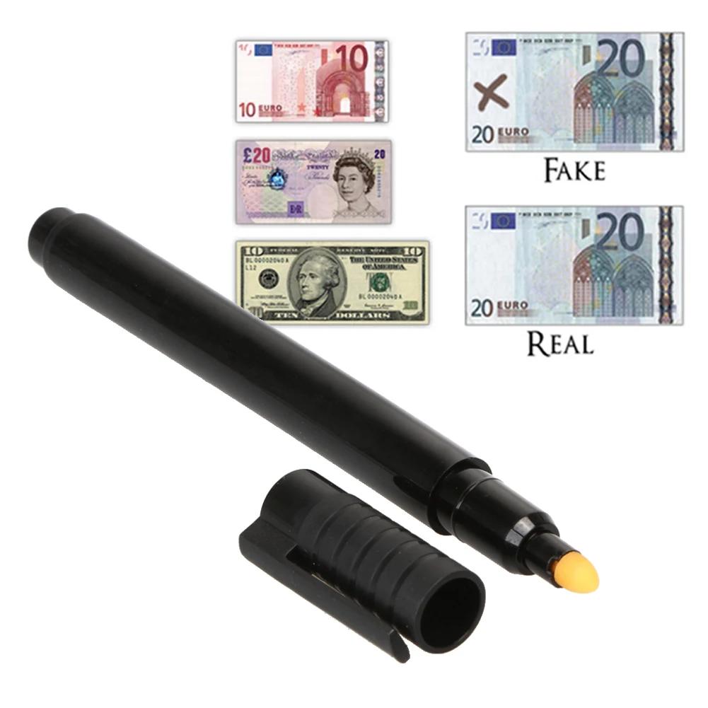 1-3Pcs Black Plastic Counterfeit Bill Detector Currency Cash Checker Portable Counterfeits Money Detector Pen for Money Test