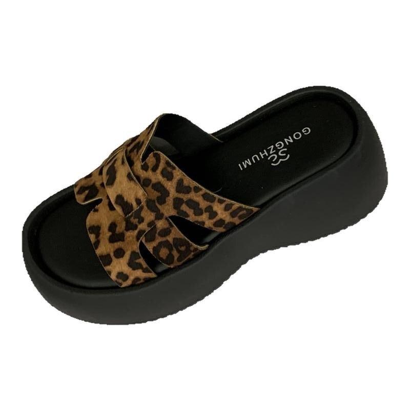 

Thick-bottomed slippers 2025 spring, summer and autumn new Korean version of fish mouth muffin thick-bottomed one-character fashionable and comfortab 40