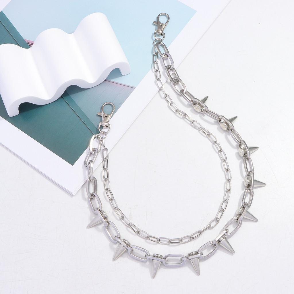Metal Rivet Hip Hop Waist Chain For Unisex Stage Performance And Dance Costumes