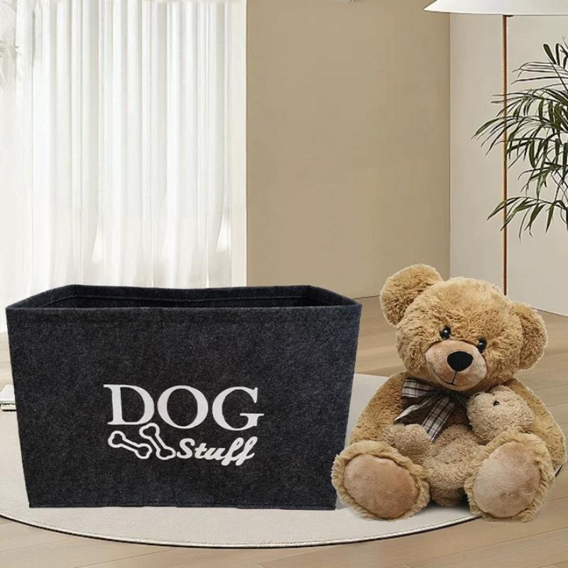 Просторный войлочный ящик для хранения игрушек для домашних животных - Подходит для игрушек для собак одеял и аксессуаров а также корзина для хранения разных вещей A 1000₽
