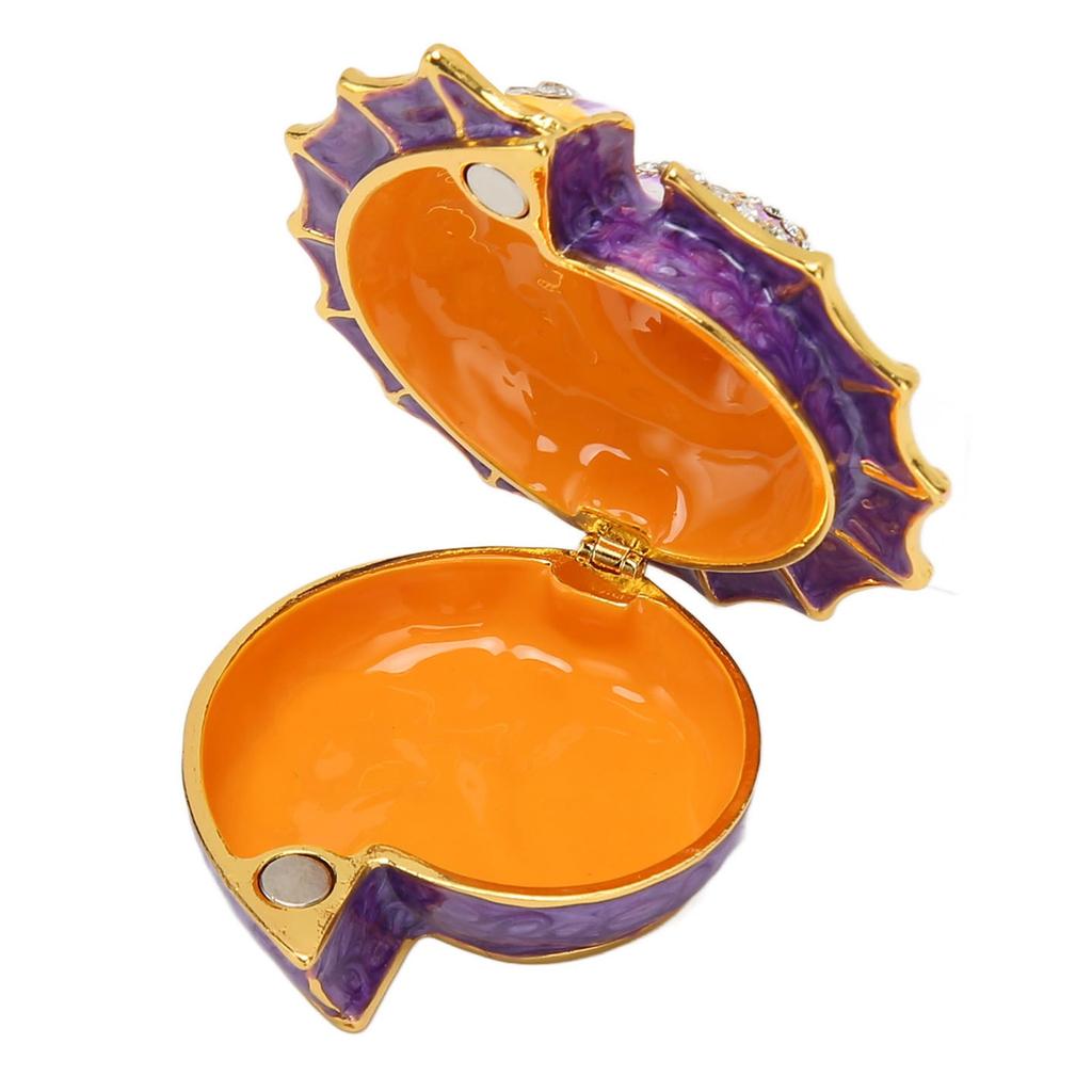 Conch Jewelry Box Vintage Luxury Decorative Hand Painted Crystal Trinket Jewelry Boxes for Ring