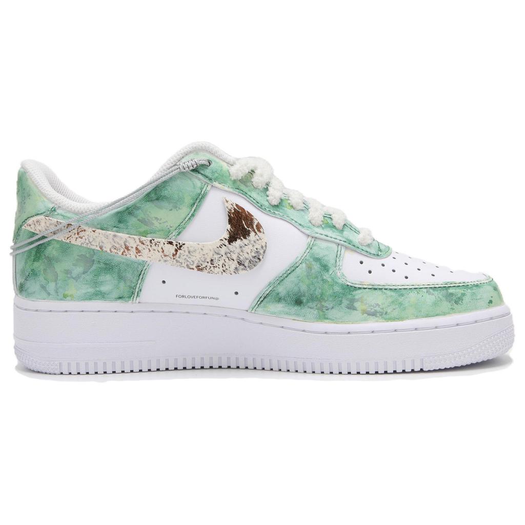 Nike Air Force 1 Abrasion Resistant Slip Resistant Low Top Skateboard Shoes Women's White Green DD8959-100(Team24-S-BOX)