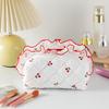 with Zipper Cherry Cosmetic Bag Large Capacity Toiletry Organizer Sweet Cherry Makeup Bag  Travel
