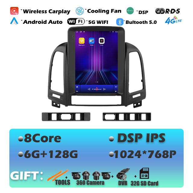9.7'' For Hyundai Santa Fe 2 2006-2012 Carplay Android14 Car Radio Multimedia Video Player Navigaion Head Unit Stereo Audio