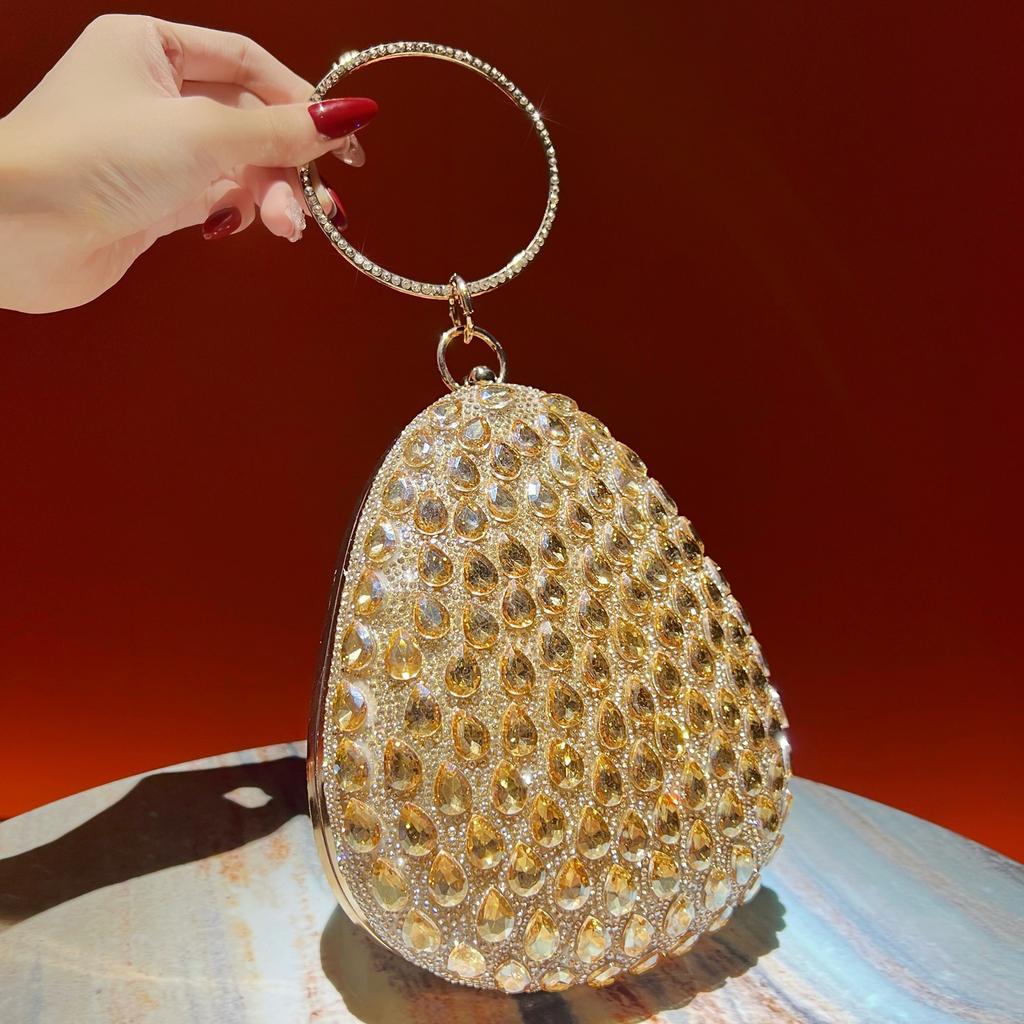 Evening Party Handbag Party Full Diamond Wedding Fashionable Handbag Shoulder Bag Women's Bag Casually