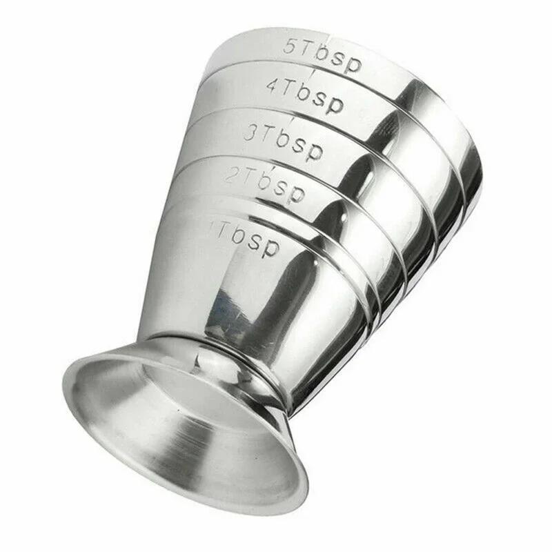 Cocktail Cup Bar Measuring Cup 304 Stainless Steel glass ounce Measure Jigger Kitchen Bartender Bar Tools 2.5oz 75ml Barware