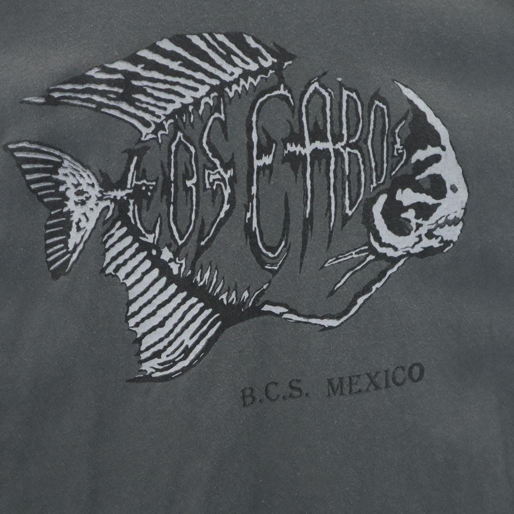 YAZBEK 90s Old Back Print Short Sleeve T-shirt 3XL Charcoal Gray Biggs Men's Used