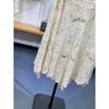 DIMANAF 2025 New Skirt Women Knitting Lace Long Holiday Solid Hollow Out Sexy Hollow Summer Style Loose Basic Dress