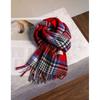 100% Wool Knitted Scarf Unisex Winter Warm Accessory Classic Plaid Long Neck Wrap Men Women