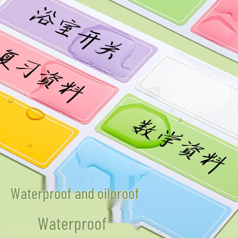 Cute Waterproof Self-Adhesive Color Label Stickers - Writable for Office and Price Marking Tasks