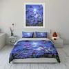 Purple Flower Field Decorative Set Bedding Set with 1 Duvet Cover 2 Pillowcases Single Double King Queen Gift