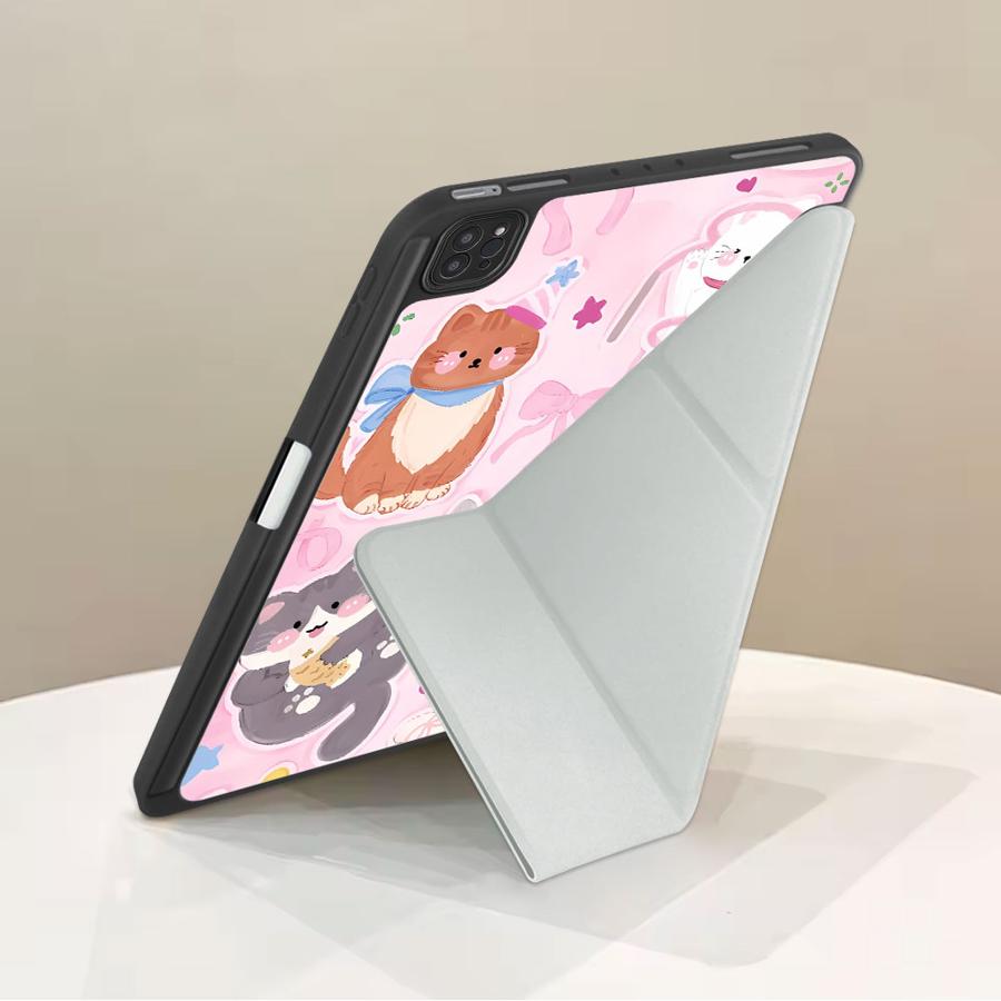 Tablet Case For iPad Air 4 5 M3 M2 1 2 M4 11inch Pro 2025 Pro 11th 10th 9th 8th 7th 12.9inch Mini 6 7 Holder Cover Three Cats