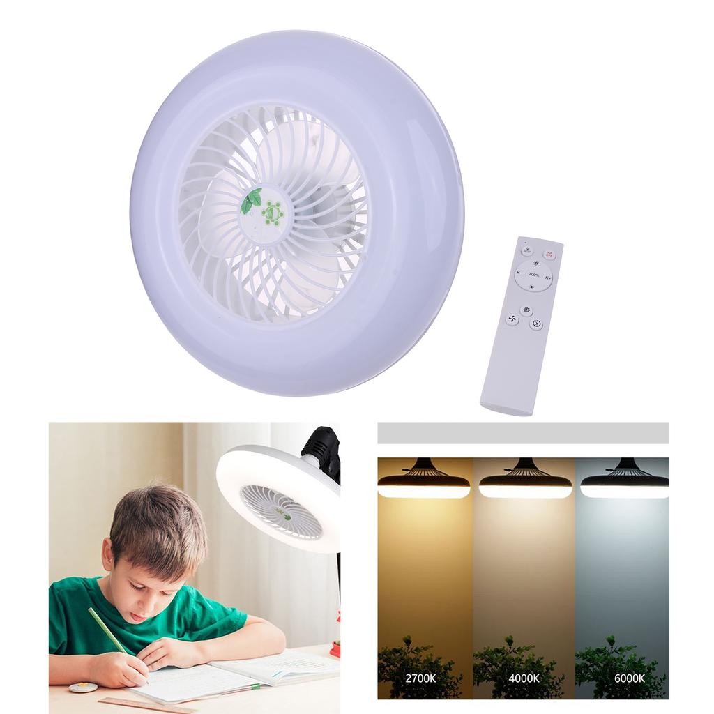 E27 LED Ceiling Fan Lamp 1-Gear Speed Cooling Fan Light with Remote Control Electric Cooler Adjustable Color Temperature