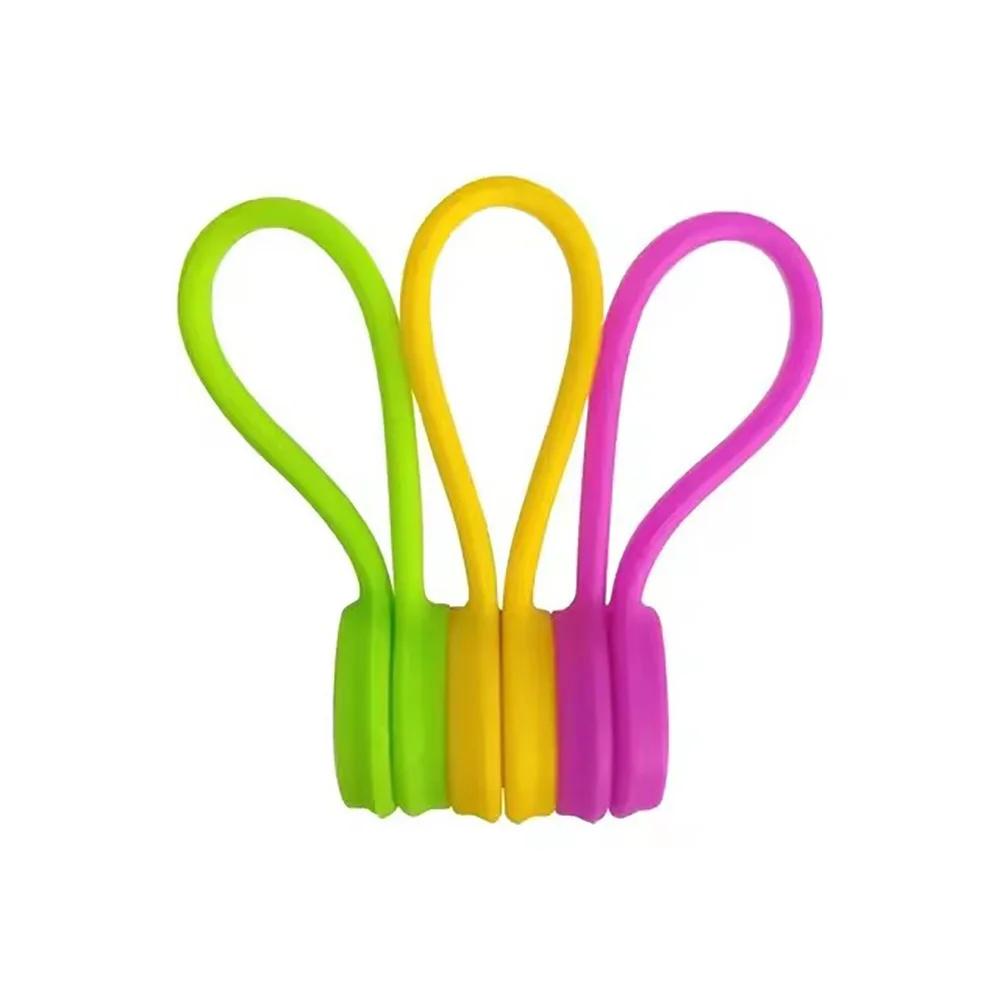 3/10pcs Reusable Magnetic Cable Ties Cable Management OrganizerSilicone USB Data Cord Winder Earphone Wire Protector Ties Stand
