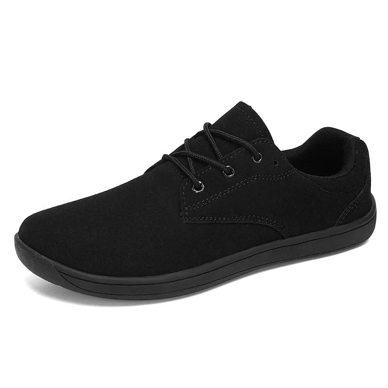 Breite Zehen Barfußschuhe für Herren Outdoor Trekking Sport Minimalistische Wanderschuhe Wildleder Wasserdicht Outdoor Herren Reise Sneaker