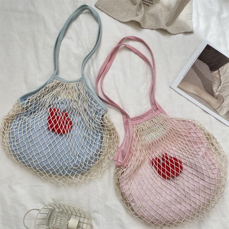 Summer Seaside Play Net Pocket Simple Niche Woven Women's Bag Fashion Shoulder Bag Shopping Fishing Net Bag