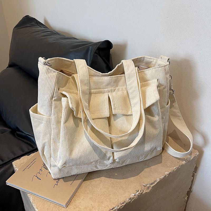 Corduroy Bag Women's Tote Bag Large Capacity Autumn and Winter Messenger 2025 New Versatile Shoulder Class Bag
