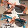 Men'S And Women'S Fashion Cat-Eye Photochromic Myopia Glasses  Luxury Hd Blue Light Blocking Prescription Glasses -3.5-4.0