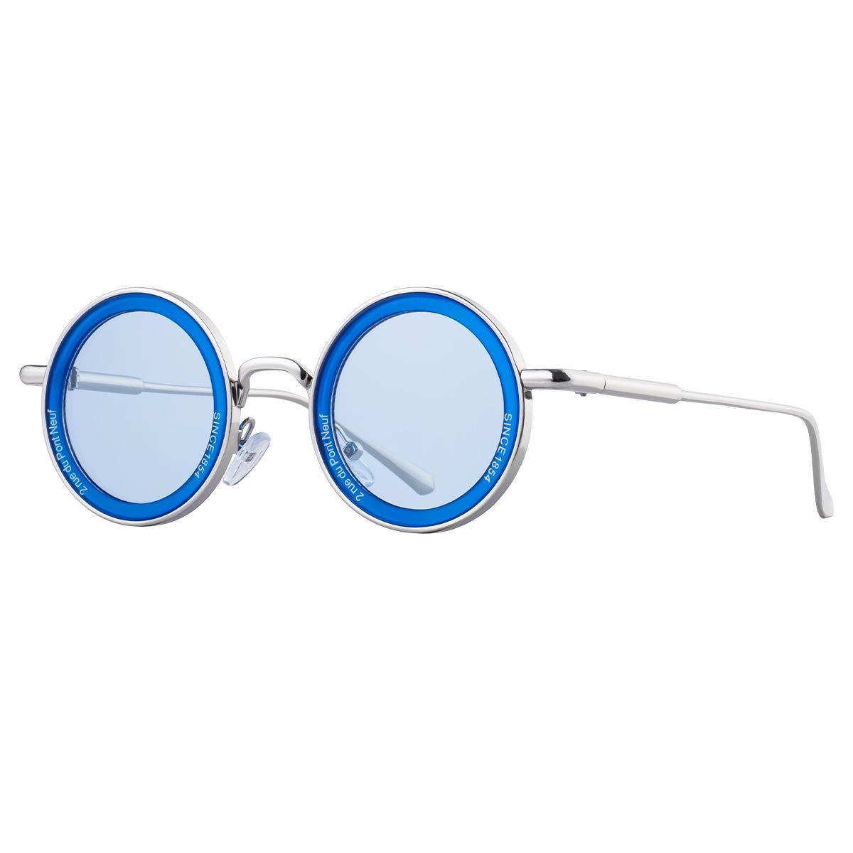 

JYL TS Men s Round - Retro Unique Sun-Protective Sunglasses ZS-98317 c-4885 білий колір диму