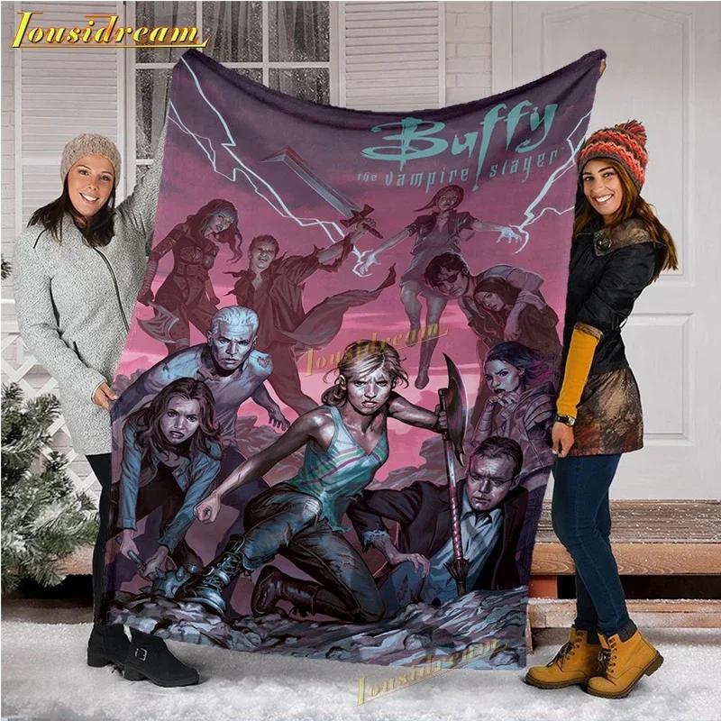 Coperta Buffy Flanella Vampire Slayer TV Flanella Morbida Coperte Portatili Calde Plaid per Biancheria da Letto Viaggio
