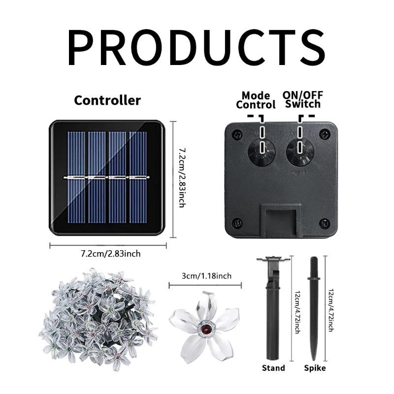 Lumini Decorative Solare Exterior Impermeabile 8 Moduri Lumini Floare de Cireș Crăciun Grădină Petrecere Decor