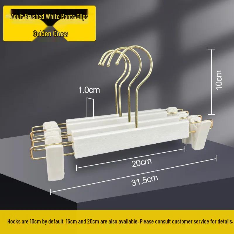 Pure White Plastic Hangers & Imitation Wood Grain Hangers with Pants Clips for Children's and Women's Clothing