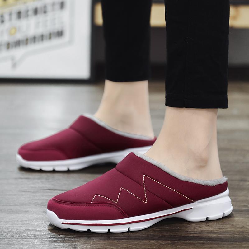 Men Women Plush Slippers Winter Indoor Outdoor Walking Shoes Warm Casual Flats Cotton Shoes Big Size 36-48