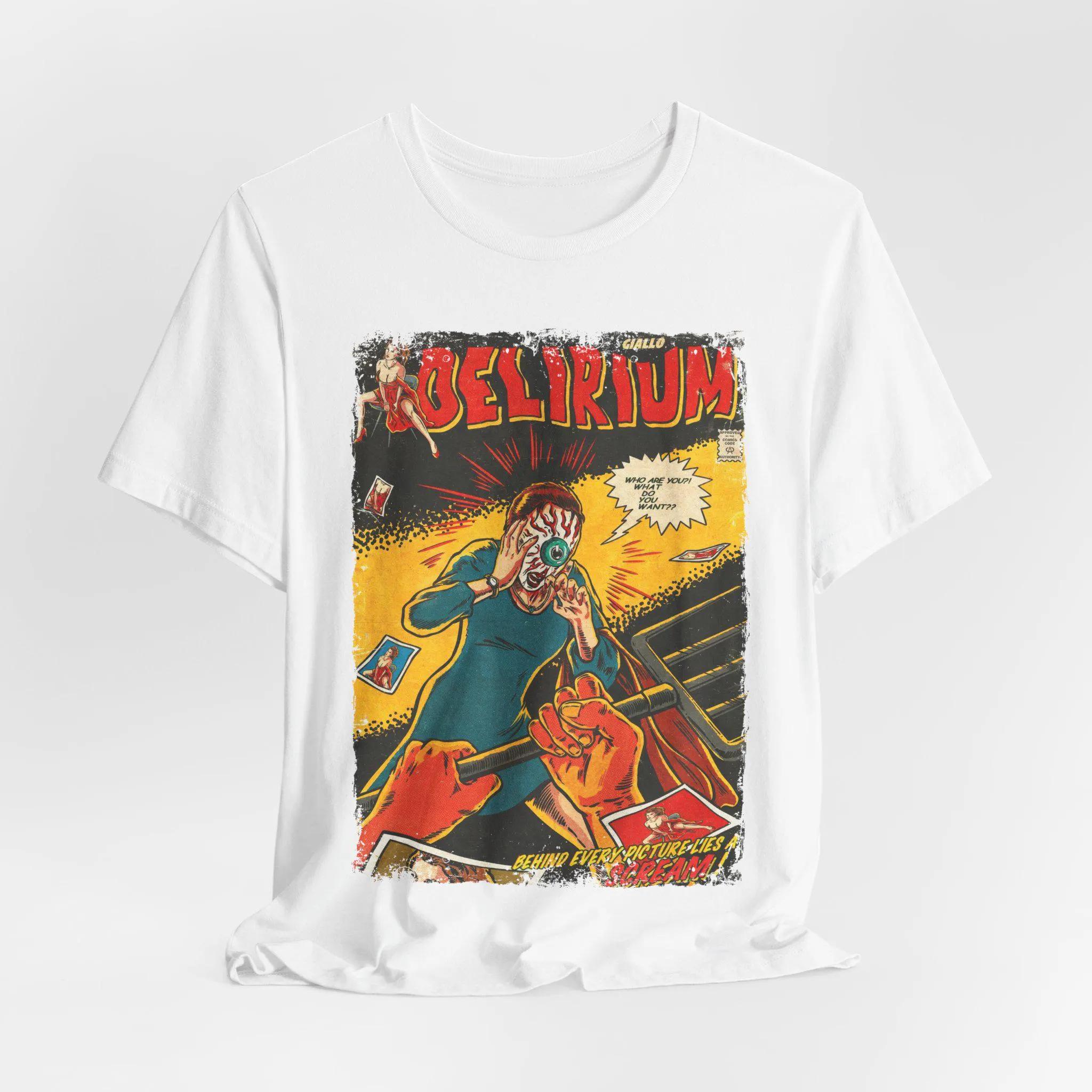 Delirium Movie TShirt Vintage Horror Graphic Tee Summer Unisexs and Womens Loose and Breathable Tshirt Top S