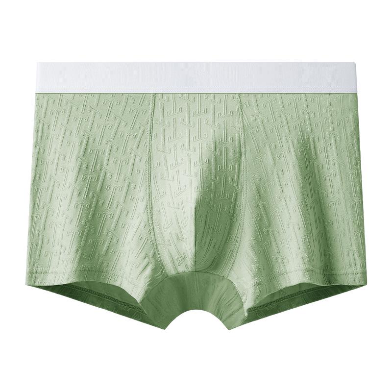 Men's 100% Cotton 3D Jacquard Boxer Briefs with Antibacterial Crotch in Large Size (2026 Model)